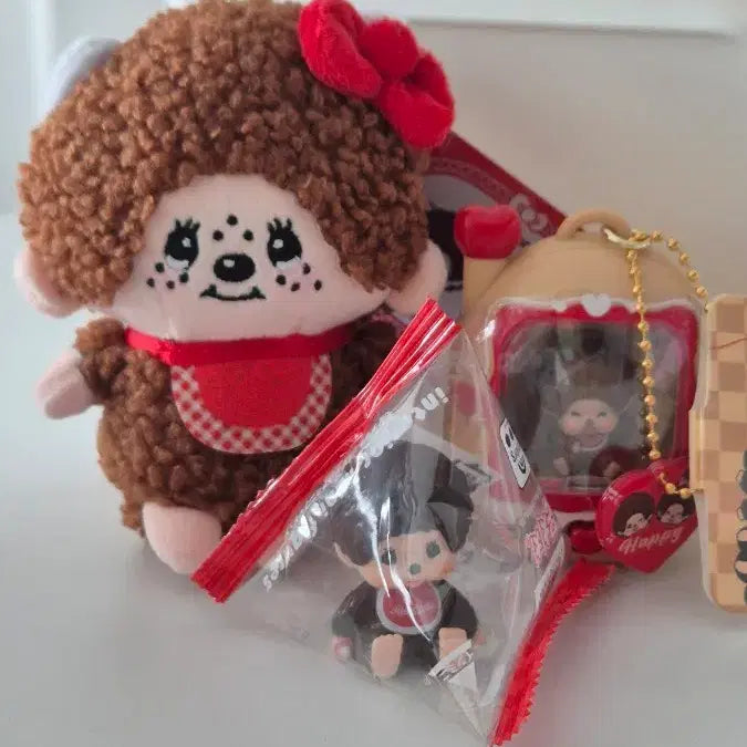 [BUNJANG] Monchhichi x Hello Kitty Collaboration Doll Set / 3개 세트 몬치치 인형 피규어 다마고치