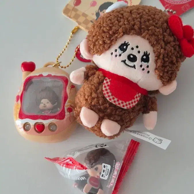 [BUNJANG] Monchhichi x Hello Kitty Collaboration Doll Set / 3개 세트 몬치치 인형 피규어 다마고치
