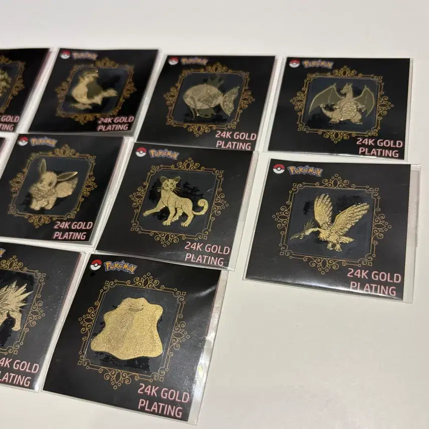 [BUNJANG] Pokemon 24K Gold Plated Badge Set (10 Types) / 포켓몬 24K 금도금 뱃지 10종 일괄 리자몽 팬텀
