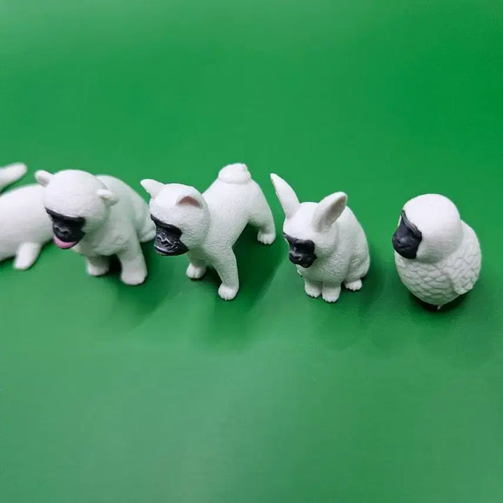 [BUNJANG] Animal Figures with Gorilla Faces Set / 고릴라 얼굴을 한 동물들 피규어 세트