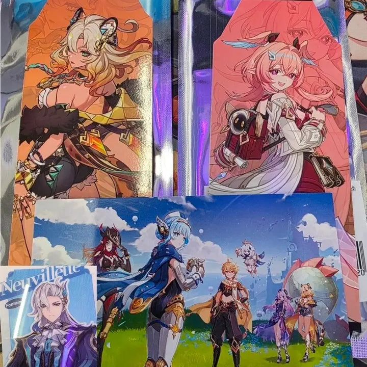 [BUNJANG] Genshin Impact Siloin and Linnea Ticket &amp; Photocard + Official Community Coupon, Neuvillette Photocard / 원신 티어오프 실로닌, 린네아 티켓&amp;포카 + 원캎 쿠폰, 느비예트 포카 양도