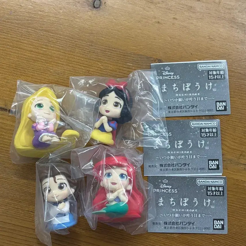 [BUNJANG] Disney Princesses Machiboke Figure Set - Rapunzel, Belle, Snow White, Ariel / 희귀)디즈니 프린세스 공주 마치보케 피규어 가챠 풀세트-라푼젤, 벨, 백설공주, 인어공주