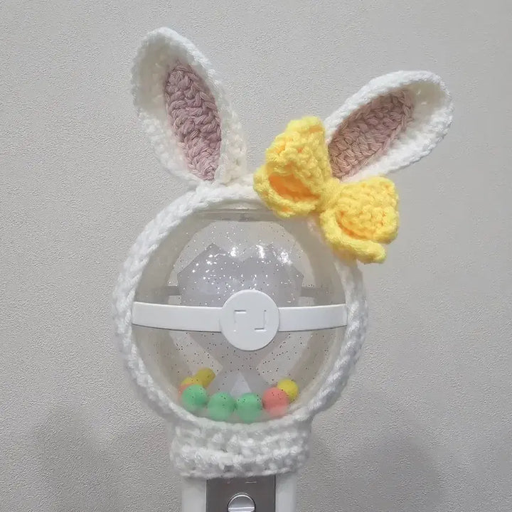 [BUNJANG] Cheering Stick Cover with Bunny Ears and Yellow Ribbon / 뽑봉 커버 (소심이 목걸이)