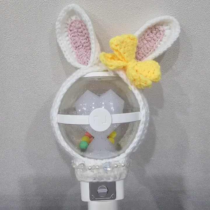 [BUNJANG] Cheering Stick Cover with Bunny Ears and Yellow Ribbon / 뽑봉 커버 (소심이 목걸이)