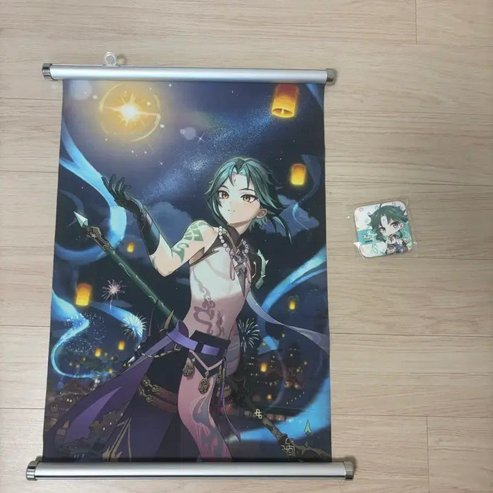 [BUNJANG] Genshin Impact Xiao Merchandise Scroll Poster and Acrylic Keychain Set / 원신 소 굿즈