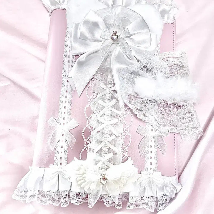 [BUNJANG] Lace Diary Binder A5 / 레이스 다이어리 바인더 리본 A5 다꾸 포카 덕질