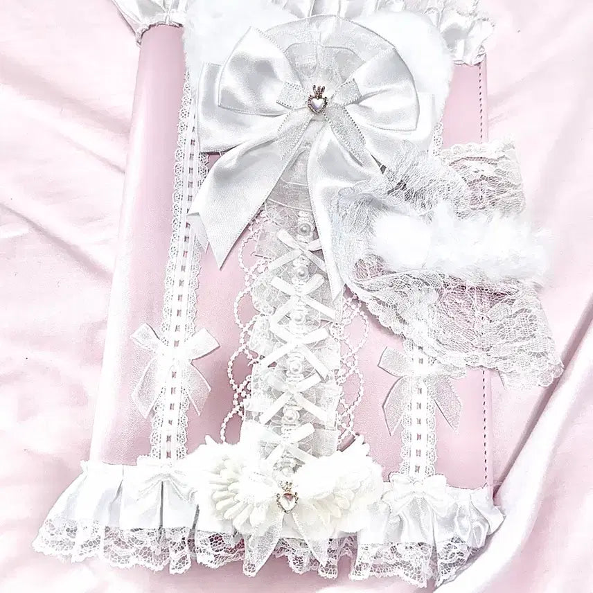 [BUNJANG] Lace Diary Binder A5 / 레이스 다이어리 바인더 리본 A5 다꾸 포카 덕질