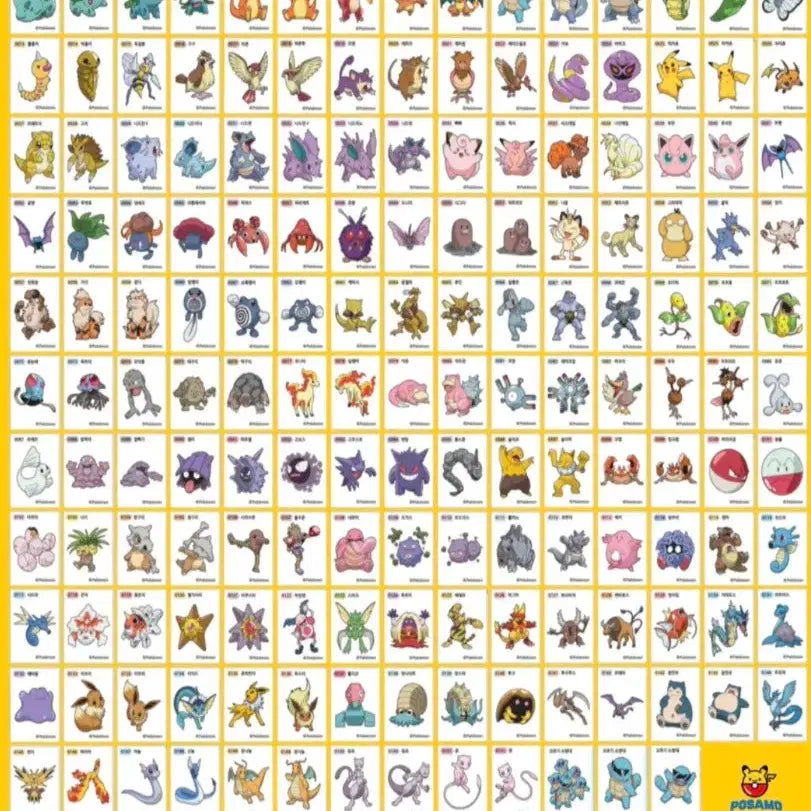 [BUNJANG] Pokemon Stickers Complete Set Season 2 (163 Types including Mewtwo) / 포켓몬 띠부씰 뮤츠 뮤 포함 시즌2 163종 전종 띠부실 완성본