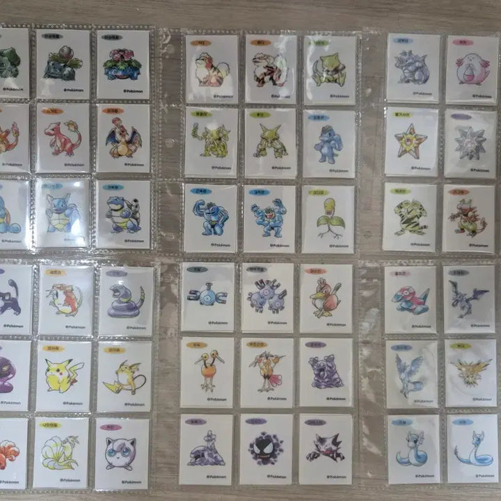 [BUNJANG] Pokemon Sticker Art Mewtwo 100 Types Complete Set / 포켓몬 띠부씰 아트워크 뮤츠 포함 100종 띠부실 전종 완성본.