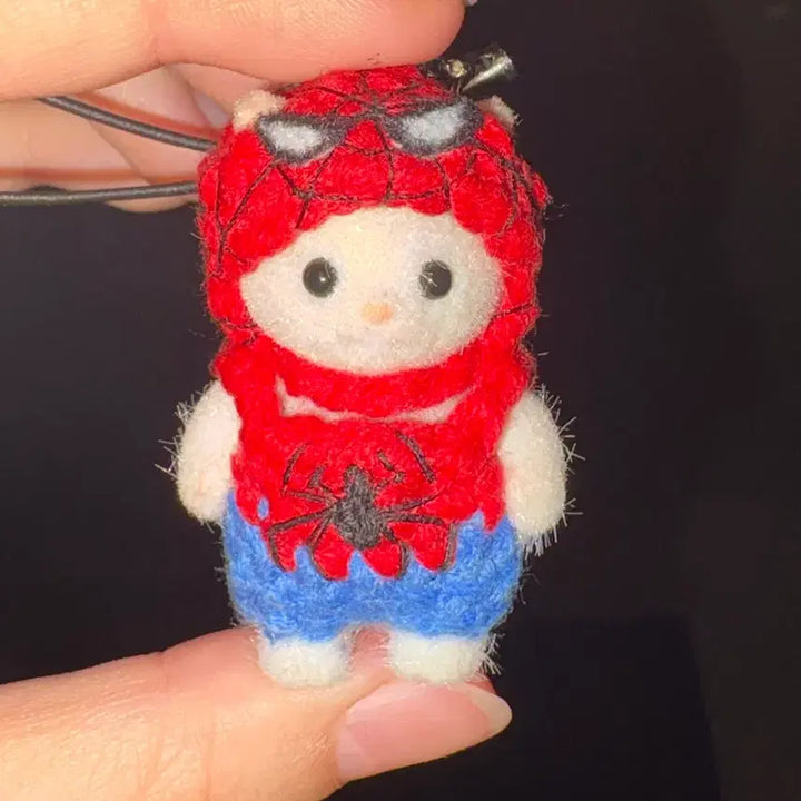 [BUNJANG] Sylvanian Families Cat Spider-Man Costume Keychain / 스파이더맨 실바니안 고양이