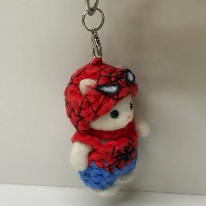 [BUNJANG] Sylvanian Families Cat Spider-Man Costume Keychain / 스파이더맨 실바니안 고양이