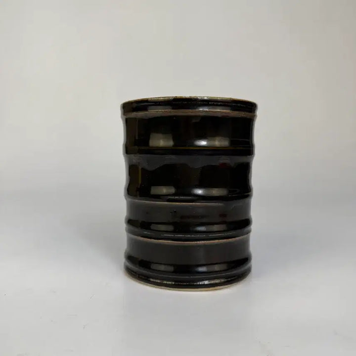 [BUNJANG] Brown Lacquer Bamboo Joint Brush Holder / 갈색유 죽절형 붓통