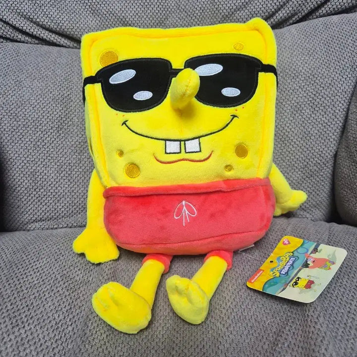 [BUNJANG] SpongeBob SquarePants Plush Toy with Sunglasses and Overalls / 스폰지밥인형 선글라스 멜빵바지