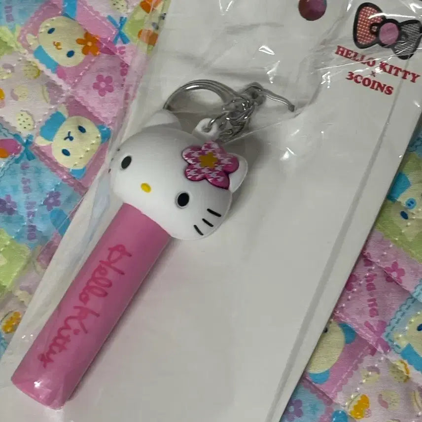 [BUNJANG] Hello Kitty 3coins Lip Balm Charm (New) / 키티 3coins립밤키링(새상품)