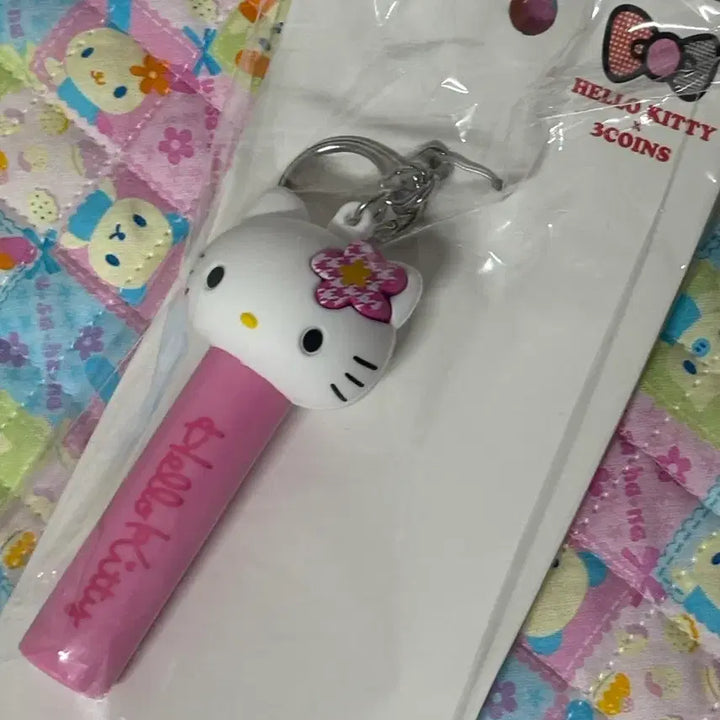 [BUNJANG] Hello Kitty 3coins Lip Balm Charm (New) / 키티 3coins립밤키링(새상품)
