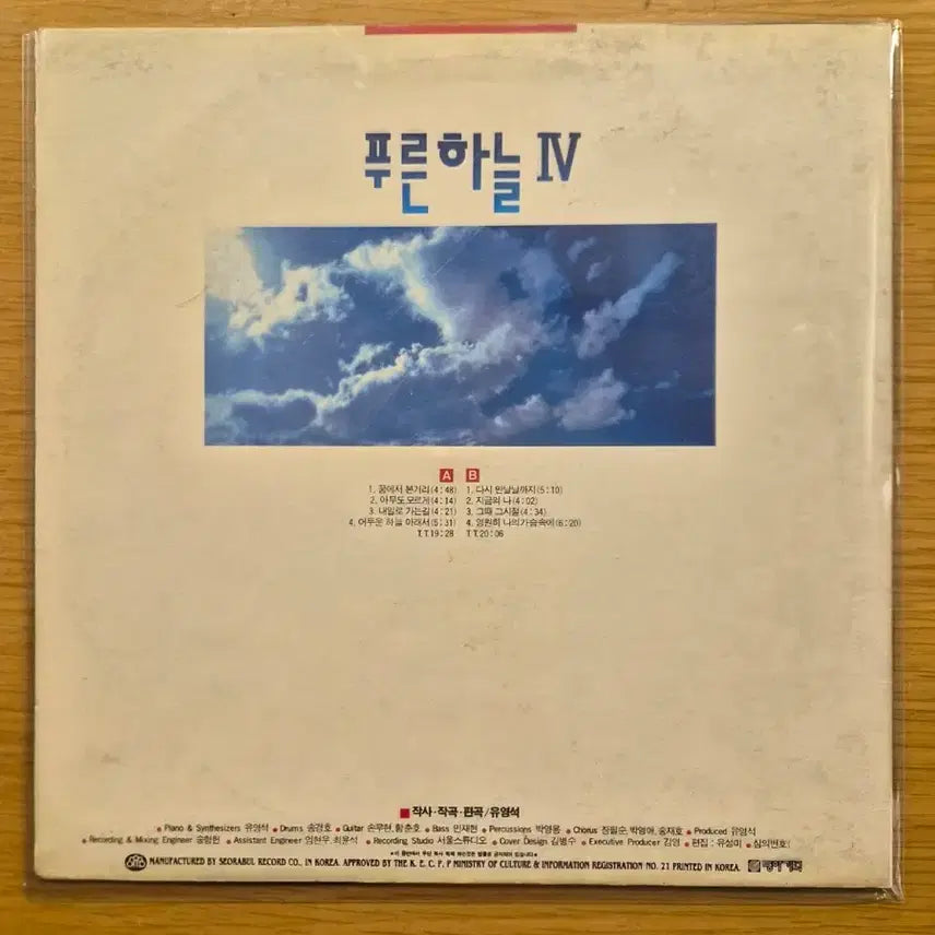 [BUNJANG] Blue Sky LP Vinyl Record / 푸른 하늘 lp
