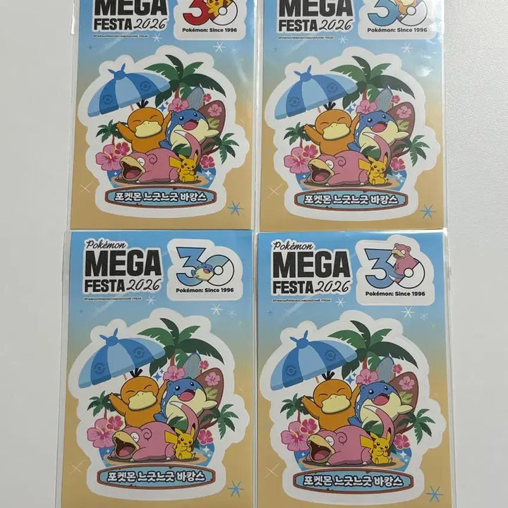 [BUNJANG] Pokemon Mega Festa 2026 Sticker Set (4 pcs) / 포켓몬 메가 페스타 2026 스티커 4개 세트