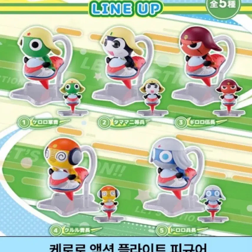 [BUNJANG] Keroro Action Flight Figure Set (5 Types, Sealed) / 케로로 액션 플라이트 피규어 5종 미개봉 풀셋