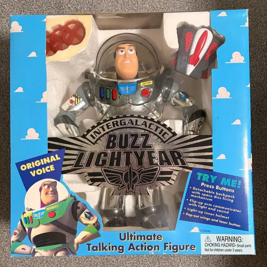 [BUNJANG] Thinkway Toys Toy Story Intergalactic Silver Chrome Buzz Lightyear Talking Action Figure / 원조 토이스토리 크롬 버즈 라이트이어