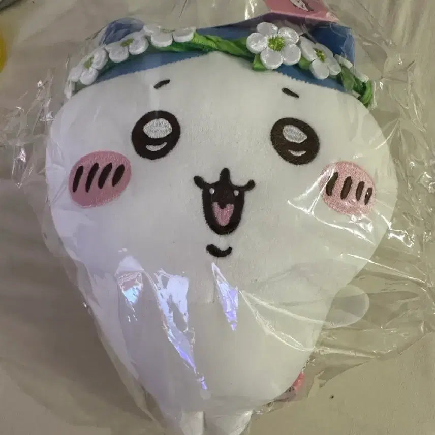 [BUNJANG] Cheekawa Flower Wreath Medium Plush Doll (Sealed) / [미개봉] 먼작귀 치이카와 꽃화관 중형 인형