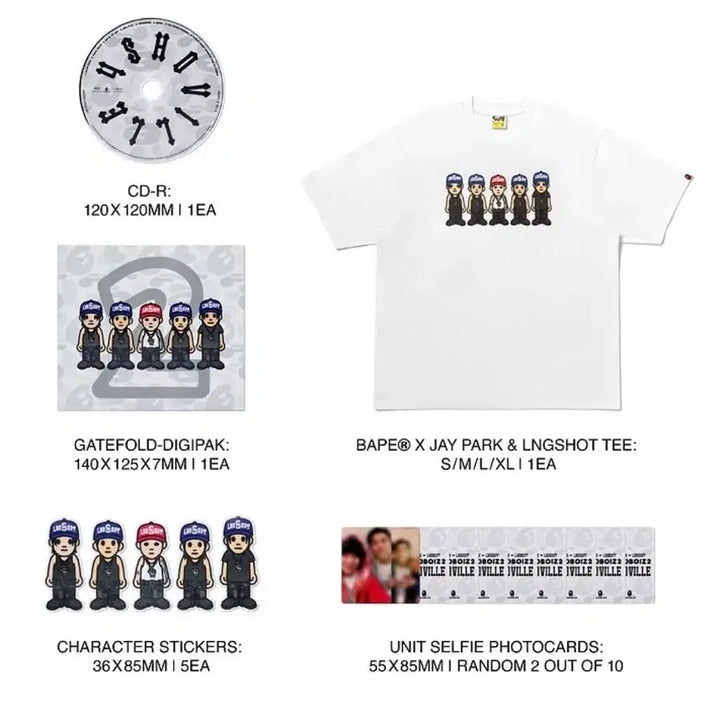 [BUNJANG] BAPE Long Shot Mixtape Size M Full Set / 롱샷 베이프 M 사이즈 믹스테이프 풀셋