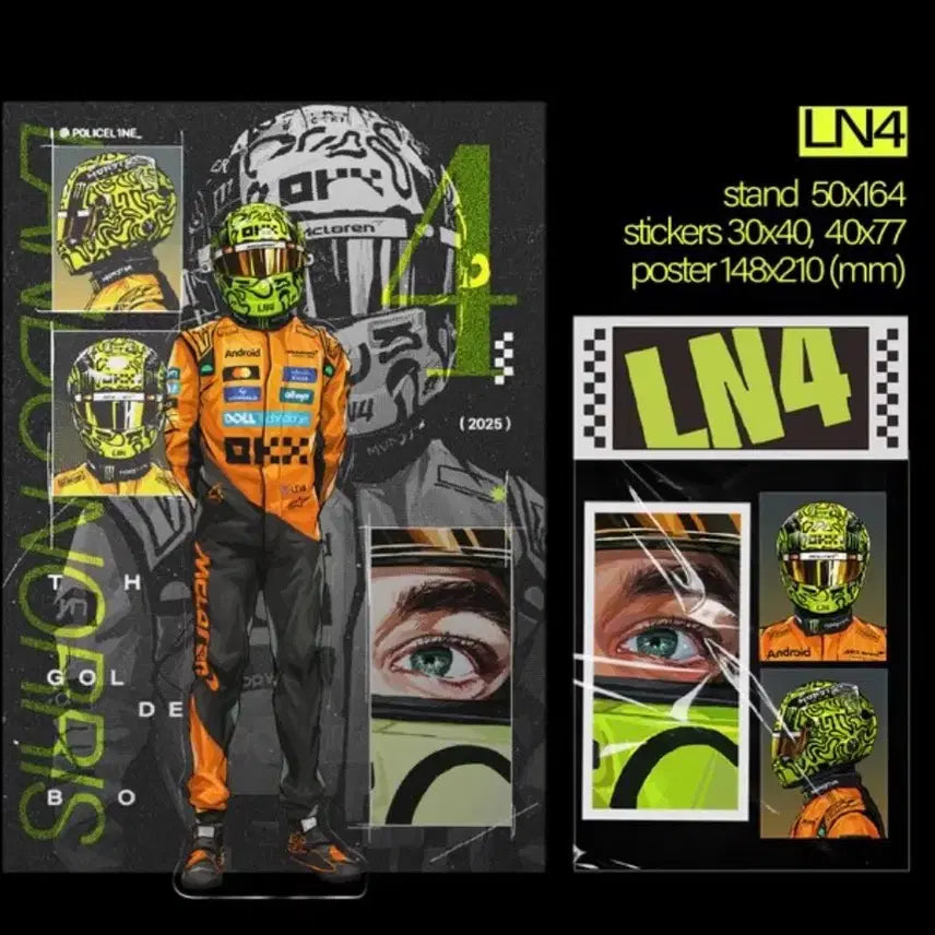 [BUNJANG] F1 McLaren Lando Norris Acrylic Keychain &amp; Sticker Set / f1 맥라렌 란도 랜도 노리스 아크릴 키링 스티커 양도합니다 유니폼 터보어택 레고 부라고 핫휠 탑스 카드