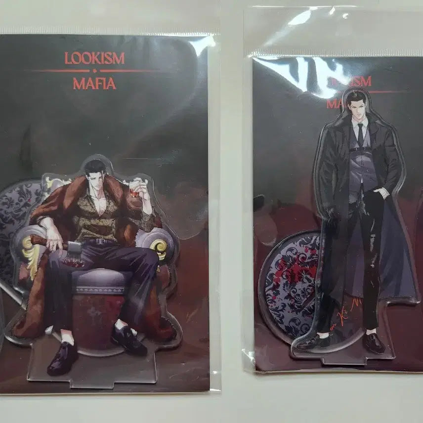 [BUNJANG] Lookism Mafia Essential Acrylic Stand Set - Kim Kitae, Kim Gimyeong (Sealed) / 미개봉 외모지상주의 마피아 에센셜 아크릴 스탠드 김기태, 김기명 일괄