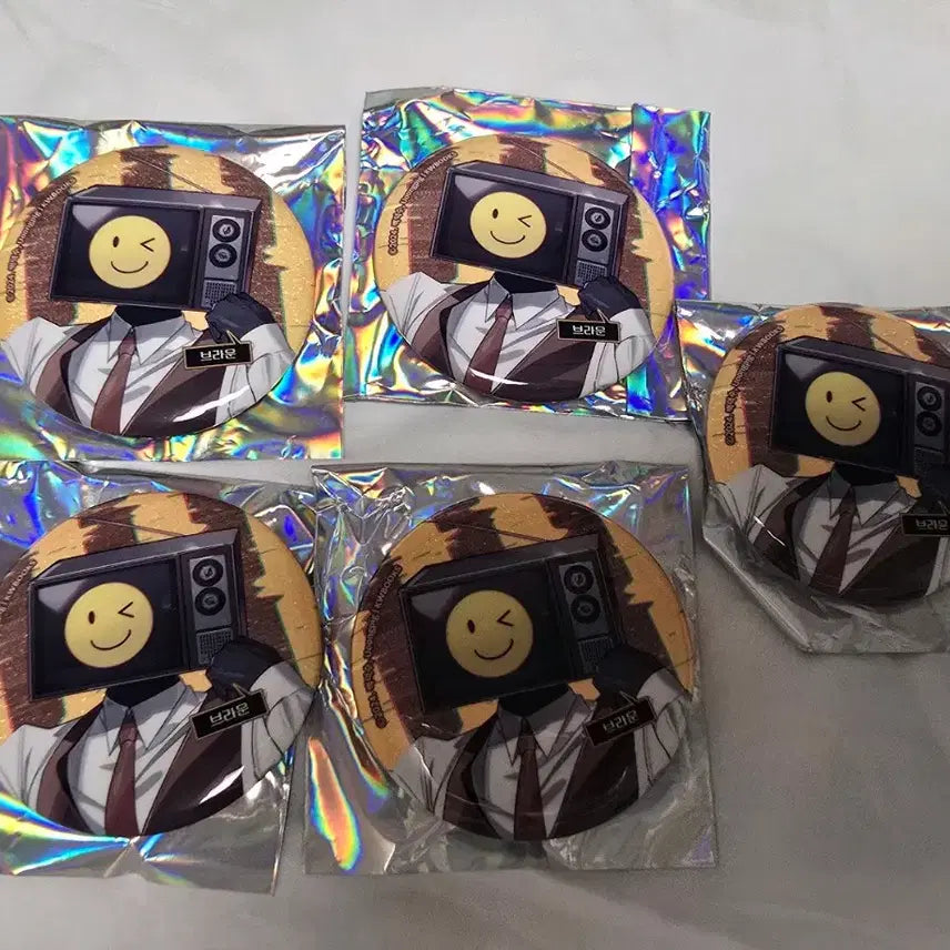 [BUNJANG] Kaisan Rush Brown Can Badge Bundle Set / 괴담출근 팝업 브라운 캔뱃지 LD 5개 일괄