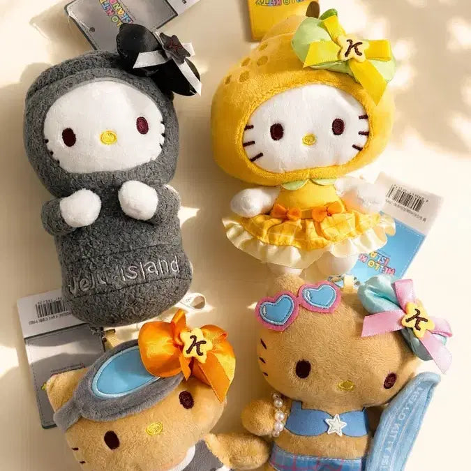 [BUNJANG] Hello Kitty Jeju Island Charm Set / 헬로키티 제주 아일랜드 제주도 키링 4종(하르방,해녀,한라봉,서핑)키링 일괄