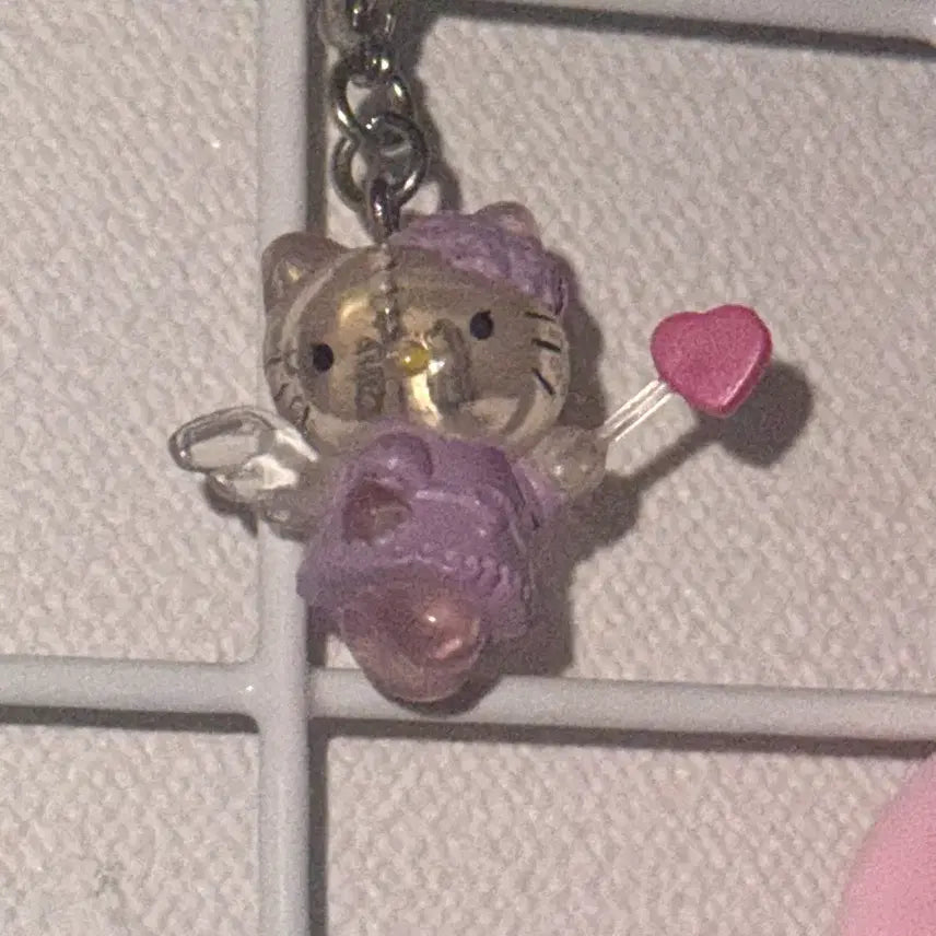 [BUNJANG] Hello Kitty Transparent Angel Kitty Strap Charm / 고전 키티 투명 엔젤 키티 스트랩 알맹이 킽스