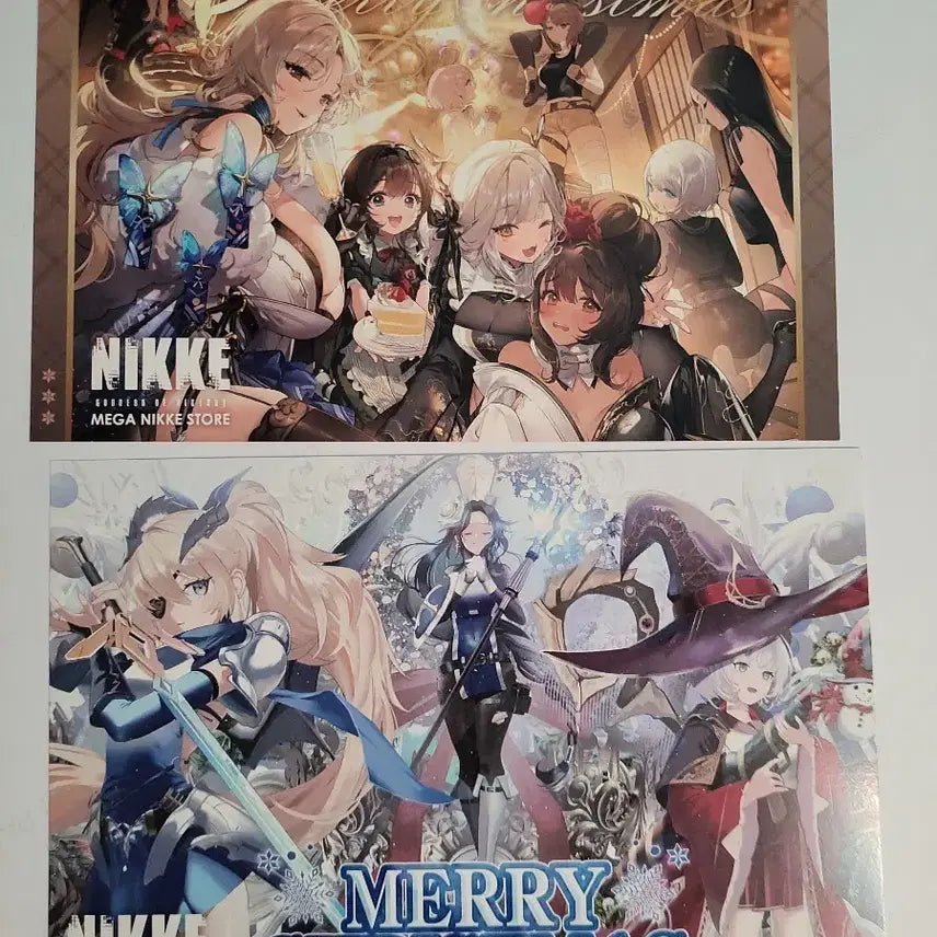 [BUNJANG] Mega Nikke Store Christmas Poster Card Set (2ea) / 메가 니케 스토어 크리스마스  포스터카드 2장세트