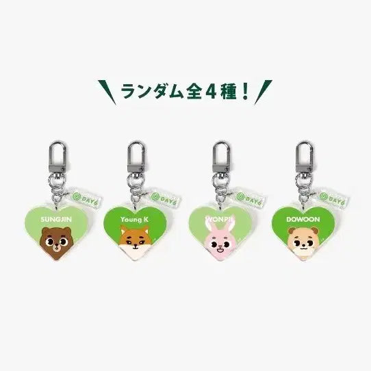 [BUNJANG] Day6 Japan Concert MD Clover Shape Magnetic Acrylic Keyring Set / 데이식스 일본콘 MD 하트 랜덤 아크릴 키링 세트