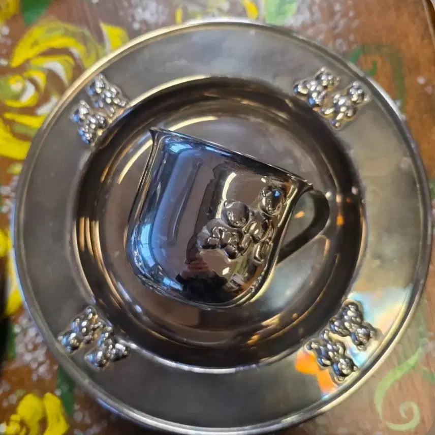 [BUNJANG] Vintage Teddy Bear Silverplate Tableware Set / 빈티지 테디베어 실버플레이트 식기 세트