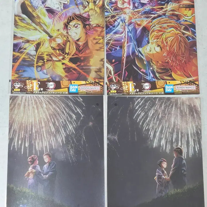 [BUNJANG] Demon Slayer Upper Rank 2 Ichiban Kuji Metallic Visual Sheet Poster Set / (4종일괄가격)귀멸의칼날 상현의2 제일복권 E상 메탈릭비주얼 시트 포스터4종 판매