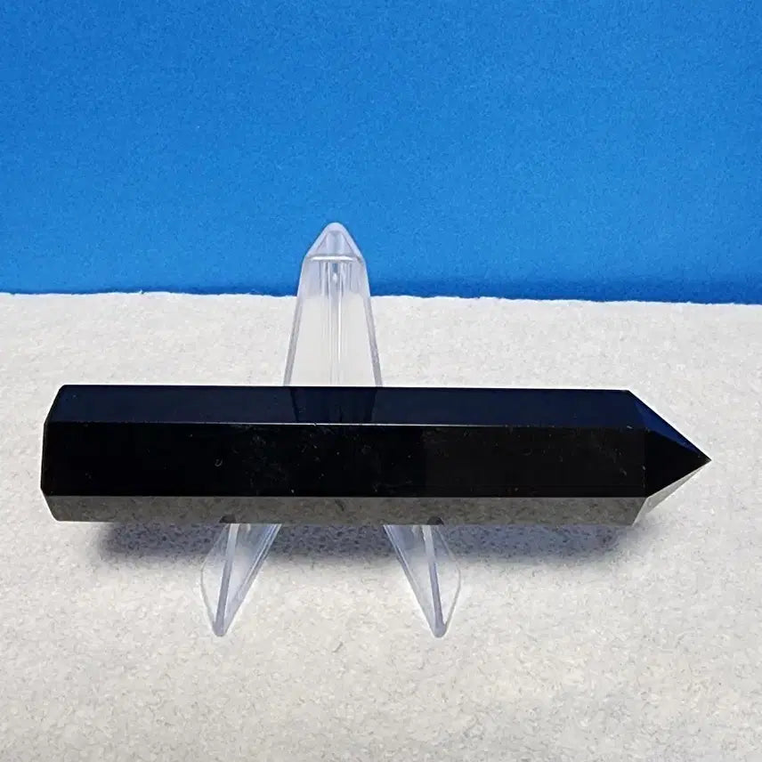 [BUNJANG] Natural Obsidian Obelisk (10cm) with Stand / 천연 흑요석 오벨리스크 (10cm)+받침대