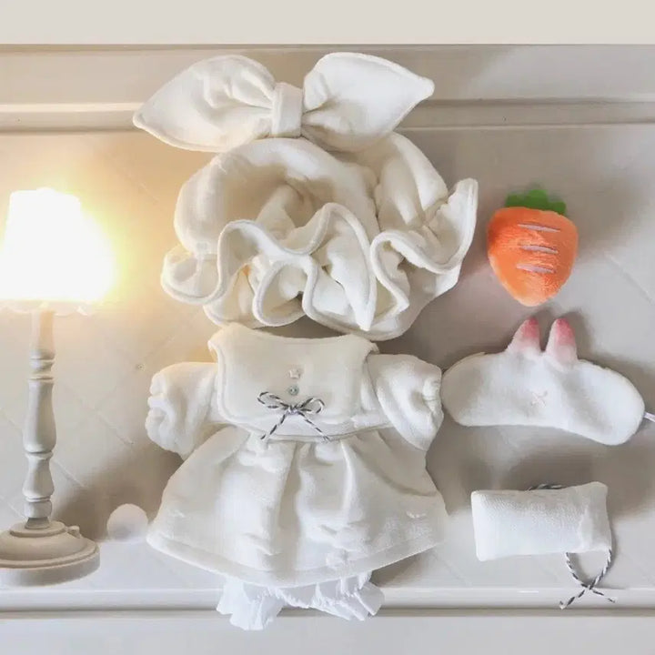 [BUNJANG] 20cm Doll Clothes Set Bunny Pajamas / 무속성 솜인형 20cm 인형옷 백묘잠옷 토끼잠옷 판매합니다
