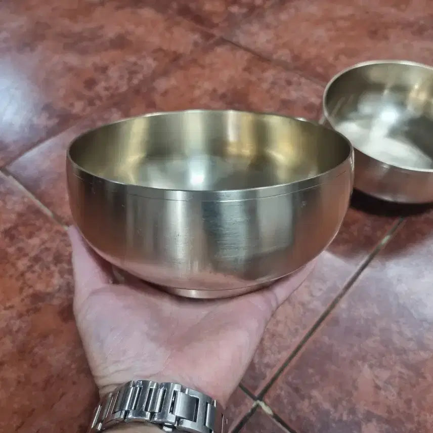 [BUNJANG] Kim Moon-ik Bangjja Yugi Bronze Ware Set of 2 / [무형문화재] 김문익 방짜유기 놋그릇 2개 (상태 최상)