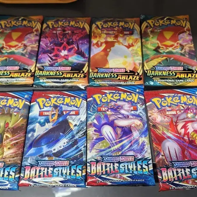 [BUNJANG] Pokémon Trading Card Game: Darkness Ablaze &amp; Battle Styles Booster Packs (8-Pack Bundle) / 북미판 8팩 요청 상품 입니다.