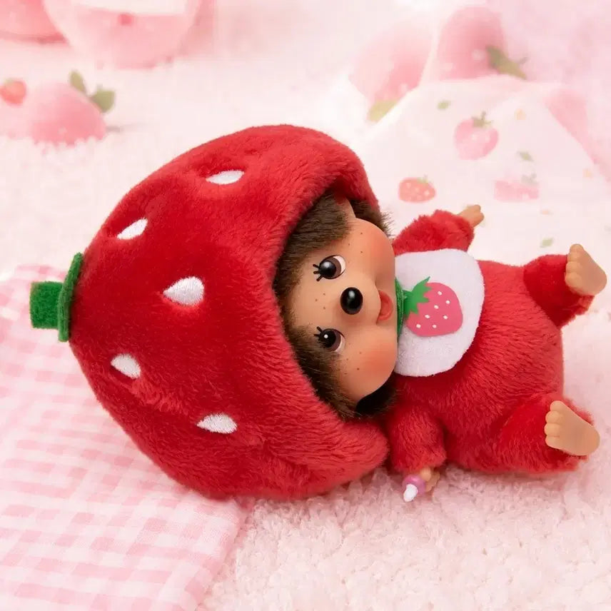 [BUNJANG] Sekiguchi Strawberry Monchhichi Authentic Plush / 세키구치 딸기 몬치치  몬치치 정품 택ㅇ