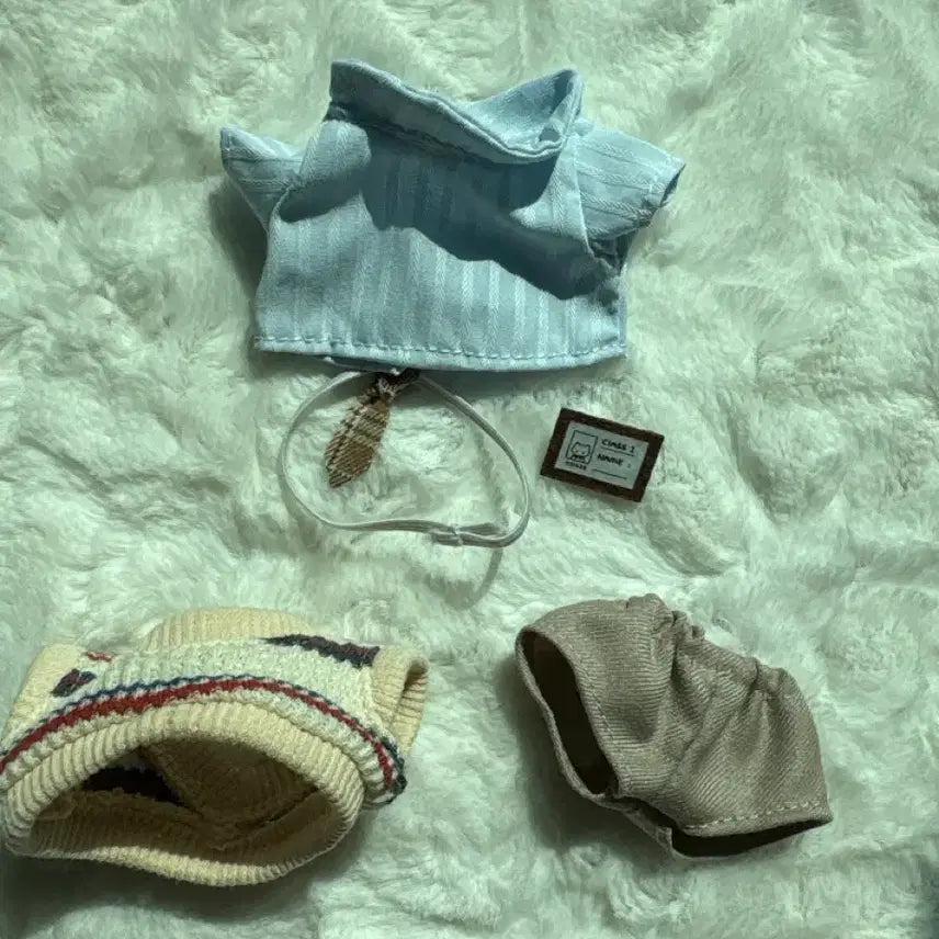 [BUNJANG] 10cm Cotton Doll Wardrobe School Lunch Uniform / 10cm 솜인형 옷장 학교급식