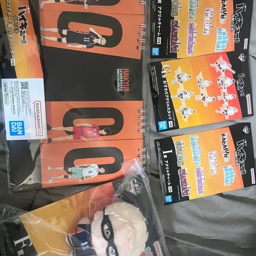 [BUNJANG] Haikyuu!! Tsukishima Kei Acrylic Charm, Stand, Calendar, Mascot Doll Bundle Set (Sealed) / 하이큐 e, f(츠키), i, g 미개봉 일괄