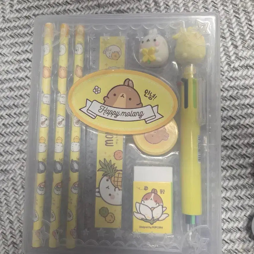 [BUNJANG] Molang Figure and Stationery Set / 몰랑이 피규어 및 필기구 세트