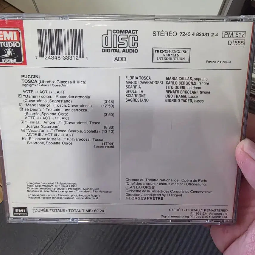[BUNJANG] Puccini Tosca Highlights CD Maria Callas / 푸치니 토스카 하이라이트 CD 마리아 칼라스 주연