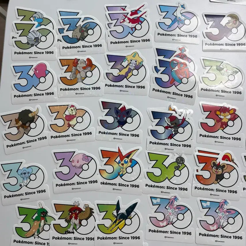 [BUNJANG] Pokemon 30th Anniversary Logo Stickers - Trading for Specific Pokemon / 포켓몬 30주년 로고스티커 교환 지라치 리피아 조로아 등 추가