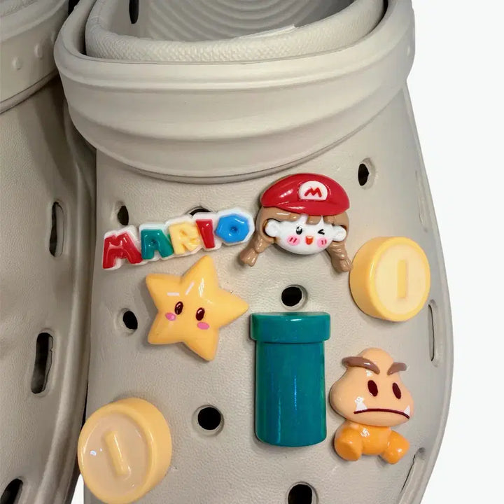 [BUNJANG] Super Mario Character Shoe Charms (Set of 12) / 새상품 슈퍼마리오 캐릭터 신발 자비츠 신발 파츠