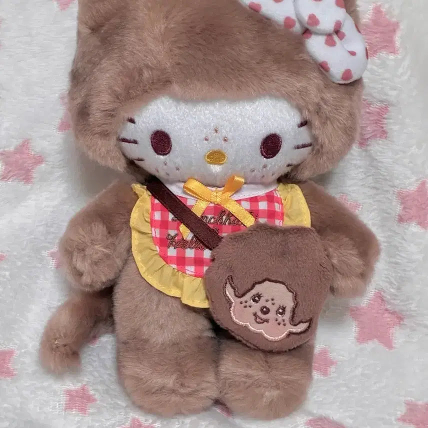 [BUNJANG] Monchhichi Hello Kitty Gingham Check S Doll / 몬치치 헬로 키티 깅엄 체크 S 인형