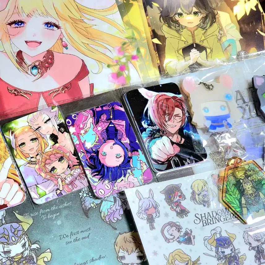 [BUNJANG] Final Fantasy XIV "Shadowbringers" Unofficial Merchandise Bundle - Binder, Sticker, Photocard Holder, Acrylic Keyring, L-Files / [일괄] 파판14 비공식 칠흑 바인더 트레카 L파일 포토 홀더 아크릴 키링 스티커 파이널판타지14