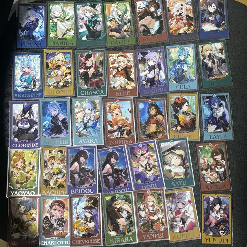 [BUNJANG] HoYoVERSE Genshin Impact 2025 Fortune Cards Bundle - Furina &amp; Nahida / 호요랜드 2025 원신 점괘 카드 일괄 푸리나 나히다