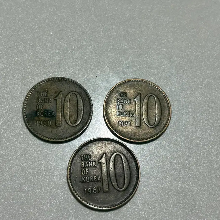 [BUNJANG] 1967, 1971, 1980 10 Won Coin Collection / 1980년, 1971년, 1967년 10원 동전 희귀 수집 한국은행 십원