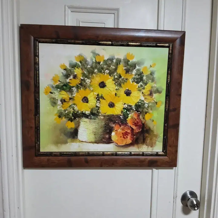 [BUNJANG] Oil Painting Framed Artwork - Sunflower / 꽃 그림 유화 액자